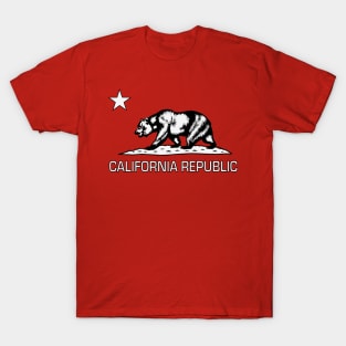 California Republic State Flag in Bas Relief T-Shirt